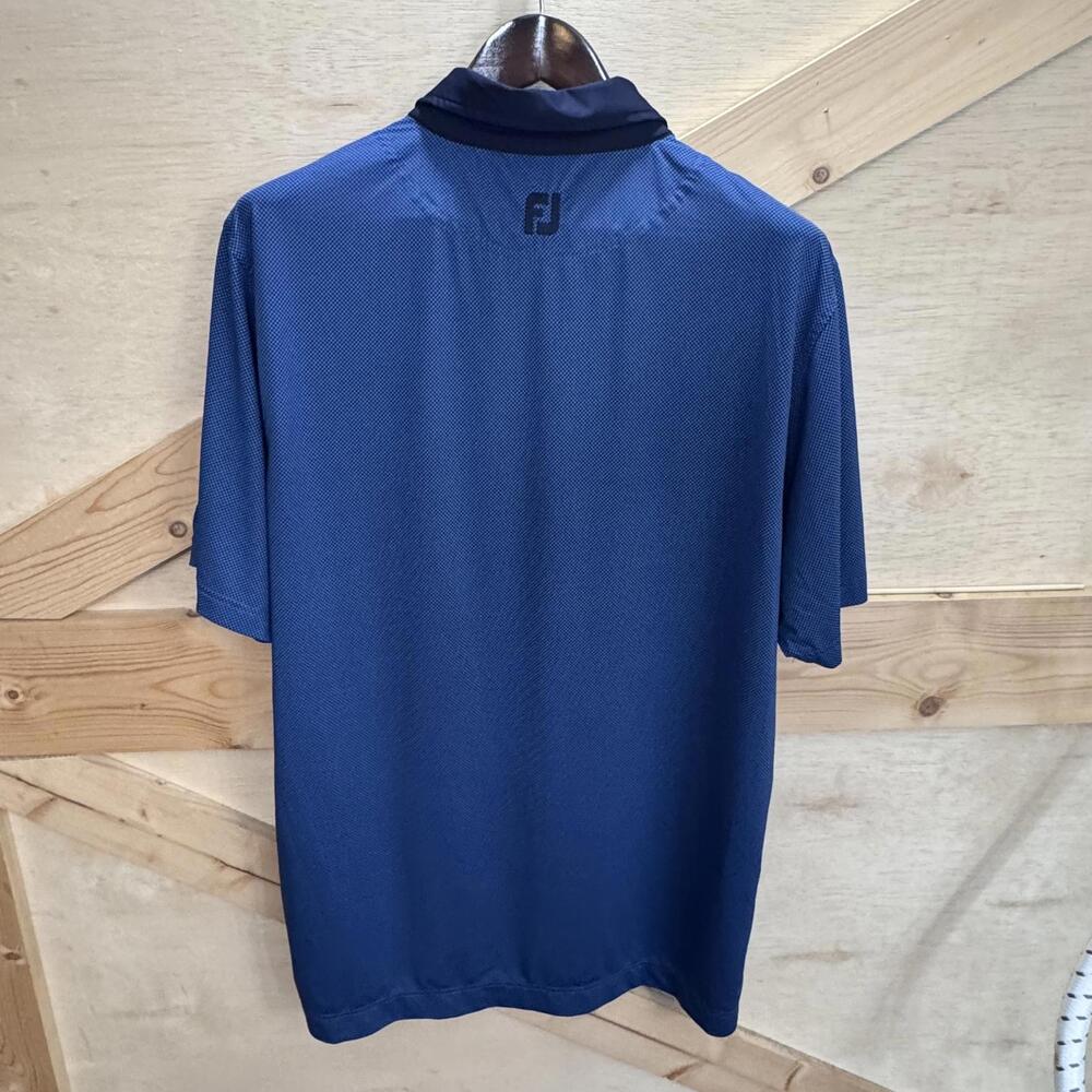 FJ Foot Joy Polo Shirt Mens Large Navy Blue Geometric Performance Golf - Picture 2 of 12
